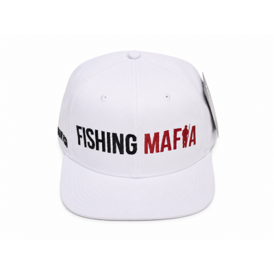 Бейсболка с прямым  козырьком, цвет Белый FishingMafia
